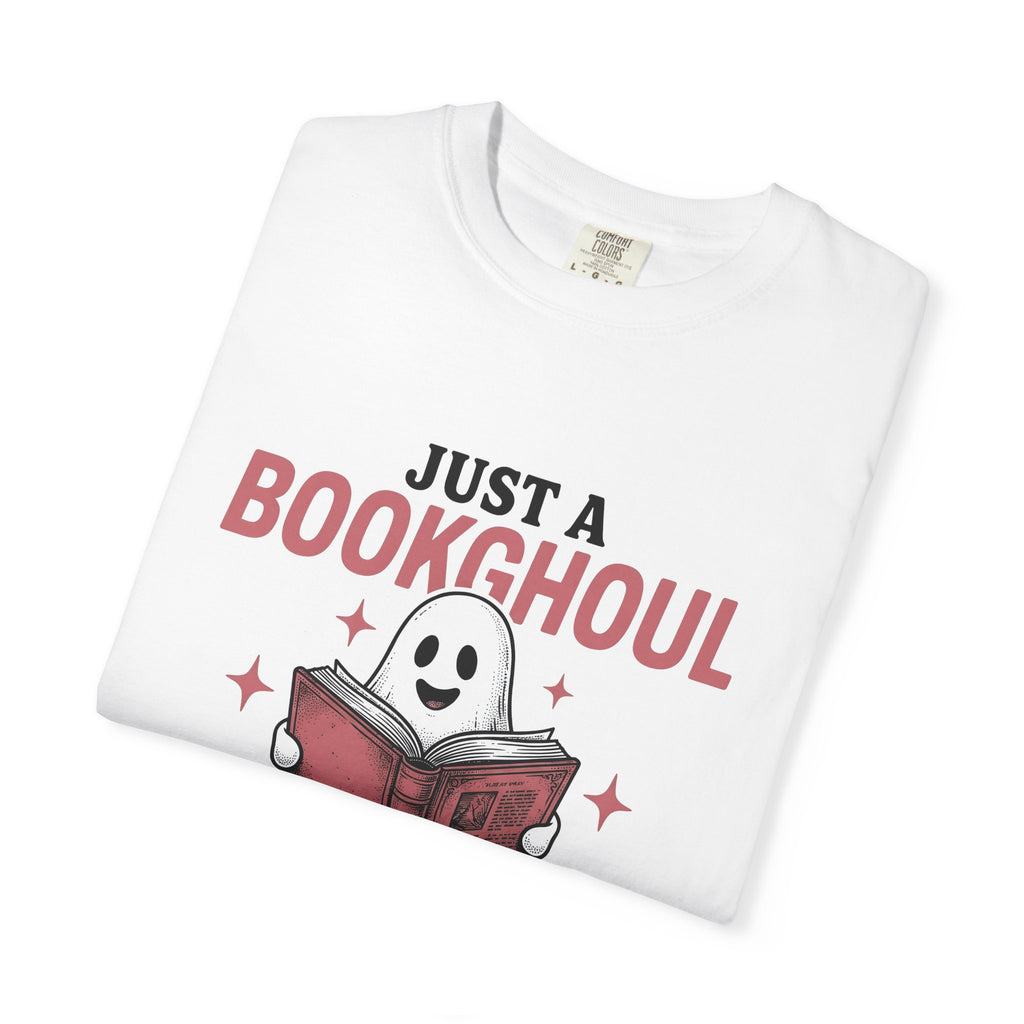 Phantom Reading Book T-Shirt Halloween Reader Gift Women Illustration T-Shirt Bookworm T-Shirt Spooky Fan Ghostly T-Shirt Book Graphic Sketch