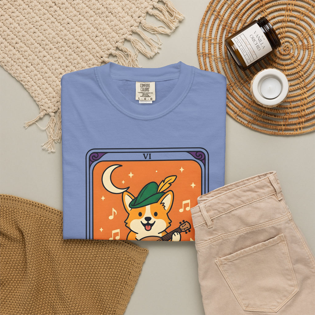 Corgi Performer T-Shirt Boho Chic Animal Gift Women Anime T-Shirt Pembroke Welsh Corgi T-Shirt Bohemian Fan Manga T-Shirt Animal Graphic Hand Drawn
