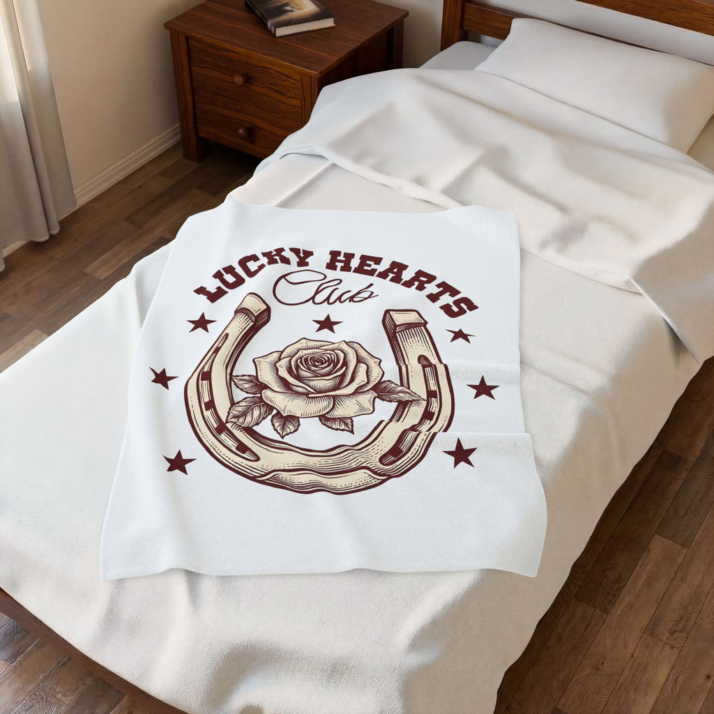 Iron Horse Rose Blanket Cowgirl Ranch Gift Women Linework Blanket Iron Horse Blanket Cowgirl Fan Minimalist Blanket Farm Graphic Hand Drawn Shining