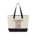 White Bear Tote Bag Christmas Cold Season Gift Women Comic Tote Bag Polar Bear Tote Bag Winter Fan Cartoon Tote Bag Frost Graphic Retro Ice Crystals