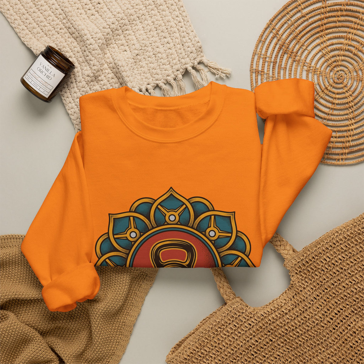 Kettlebell Mandala Sweatshirt Sports Fitness Gift Women Boho Sweatshirt Kettlebell Sweatshirt Athlete Enthusiast Hippie Sweatshirt Workout Graphic Vintage