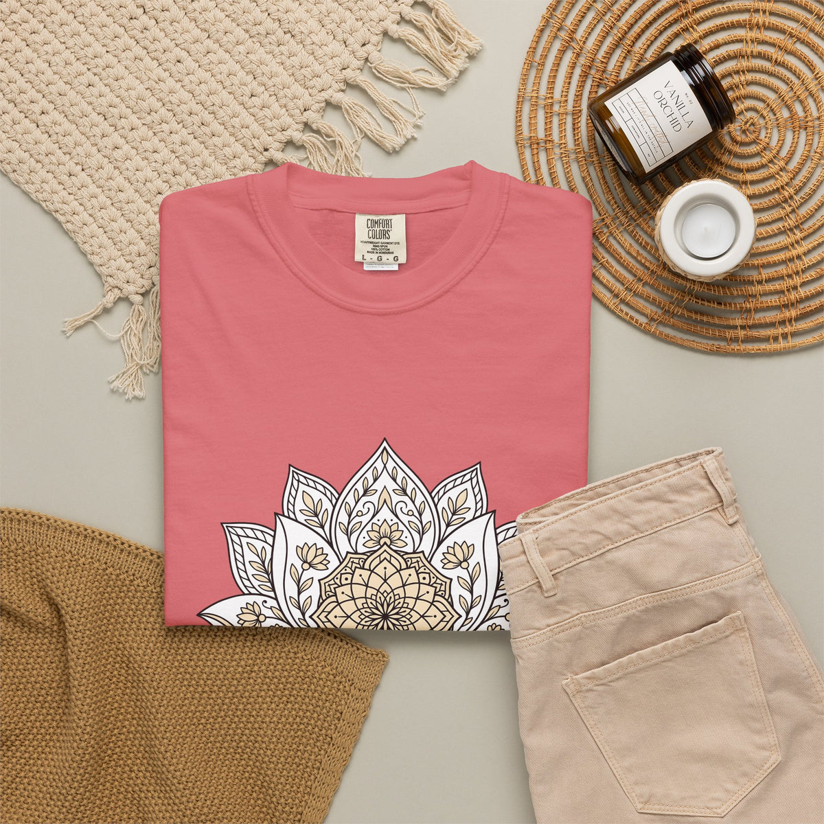 Mandala Bloom T-Shirt Boho Chic Mindfulness Gift Women Folk T-Shirt Flower T-Shirt Bohemian Enthusiast Tribal T-Shirt Meditation Graphic Clean