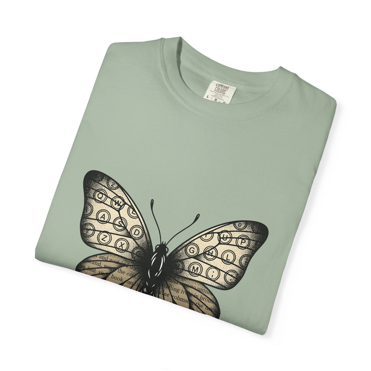 Butterfly Design T-Shirt Moms Environment Gift Women Sketch T-Shirt Butterfly T-Shirt Motherhood Fan Illustration Graphic Cartoon Keyboard Keys