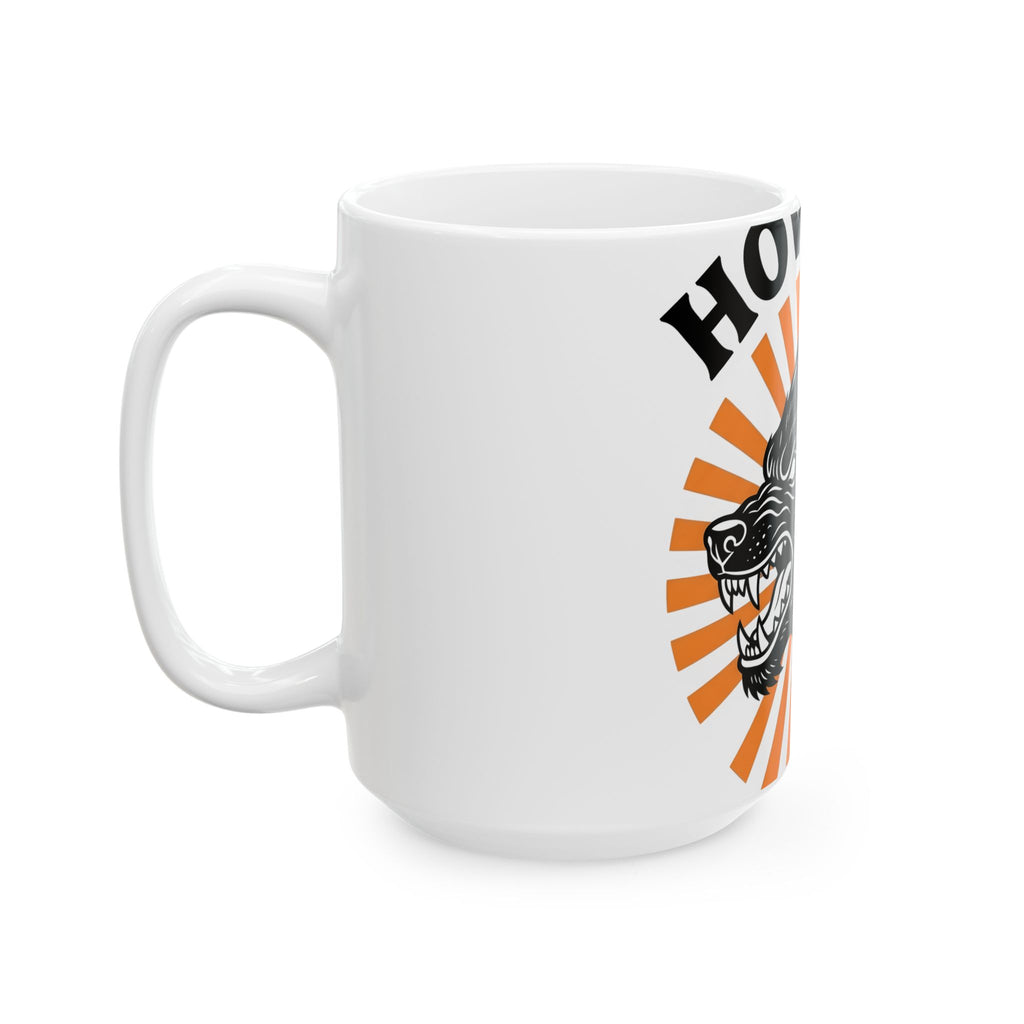 Wolf Face Halloween Scary Gift Werewolf Horror Fan Creepy Retro Sunburst Mug
