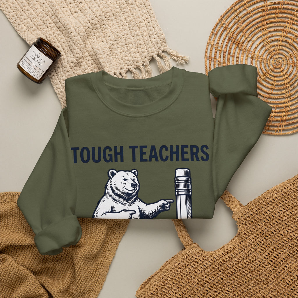 Bear Pen Sweatshirt Teachers Wildlife Gift Women Sketch Sweatshirt Pen Holder Sweatshirt Educator Enthusiast Drawing Illustration Retro Classroom Sweatshirt