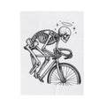 Skeleton Bicycle Blanket Cycling Gothic Gift Women Tattoo Style Blanket Bike Blanket Cyclist Enthusiast Ink Blanket Dark Graphic Vintage Halo