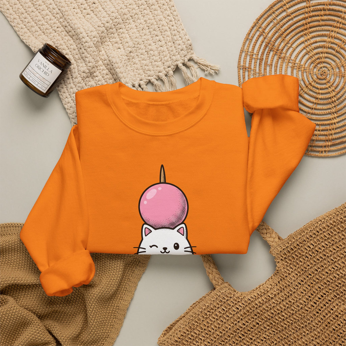 Feline Mochi Cat Snack Gift Adorable Cat Cat Fan Kitty Food Comic Sweet Candy Sweatshirt
