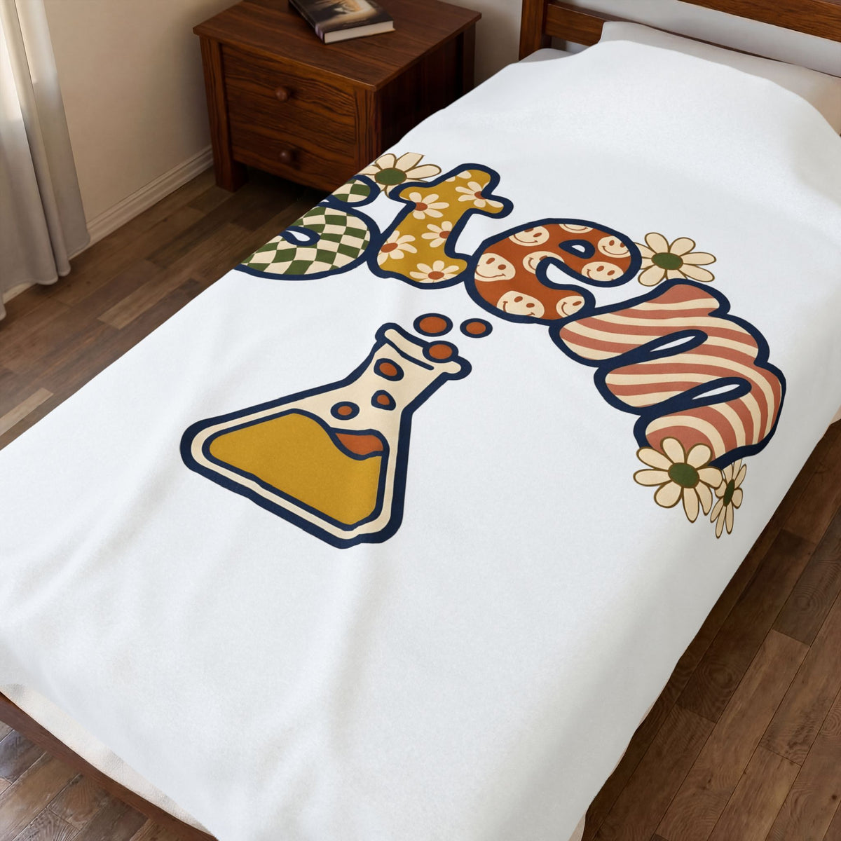 Chemistry Bottle Stem Biology Gift Cartoon Laboratory Flask Science Enthusiast Lab Blanket