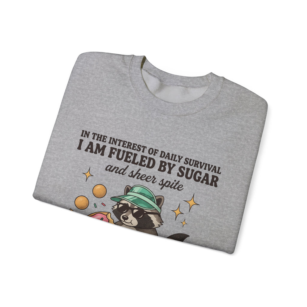 Raccoon Pastry Sweatshirt Desserts Wildlife Gift Women Comic Sweatshirt Pastry Chef Sweatshirt Sweets Fan Cartoon Sweatshirt Animal Graphic Vintage Candy Dots