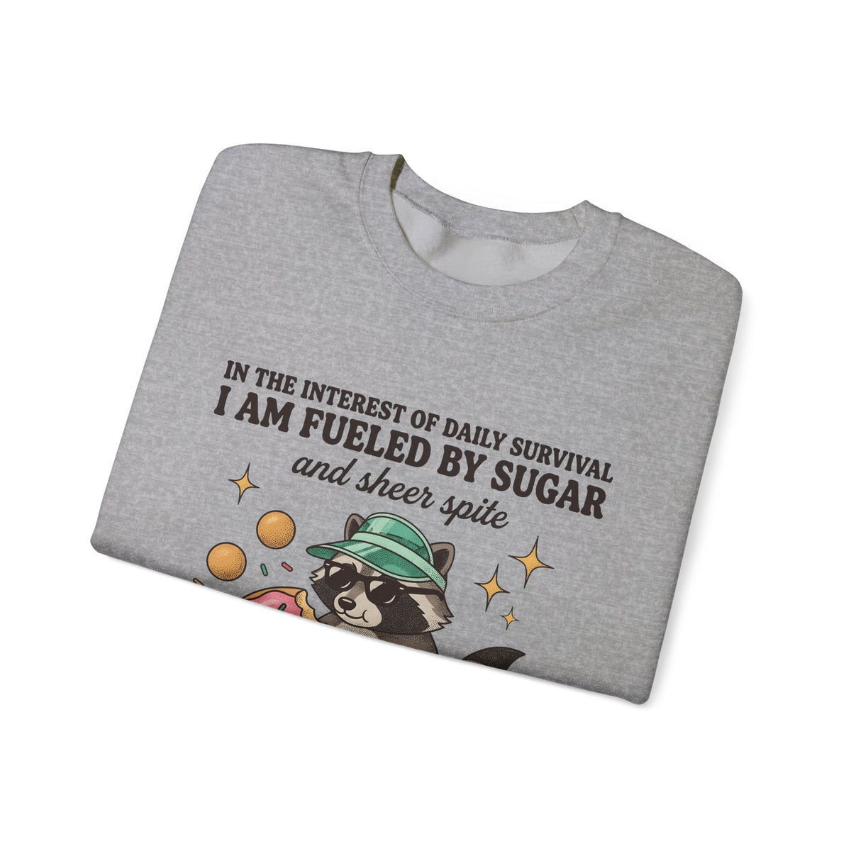 Raccoon Pastry Sweatshirt Desserts Wildlife Gift Women Comic Sweatshirt Pastry Chef Sweatshirt Sweets Fan Cartoon Sweatshirt Animal Graphic Vintage Candy Dots
