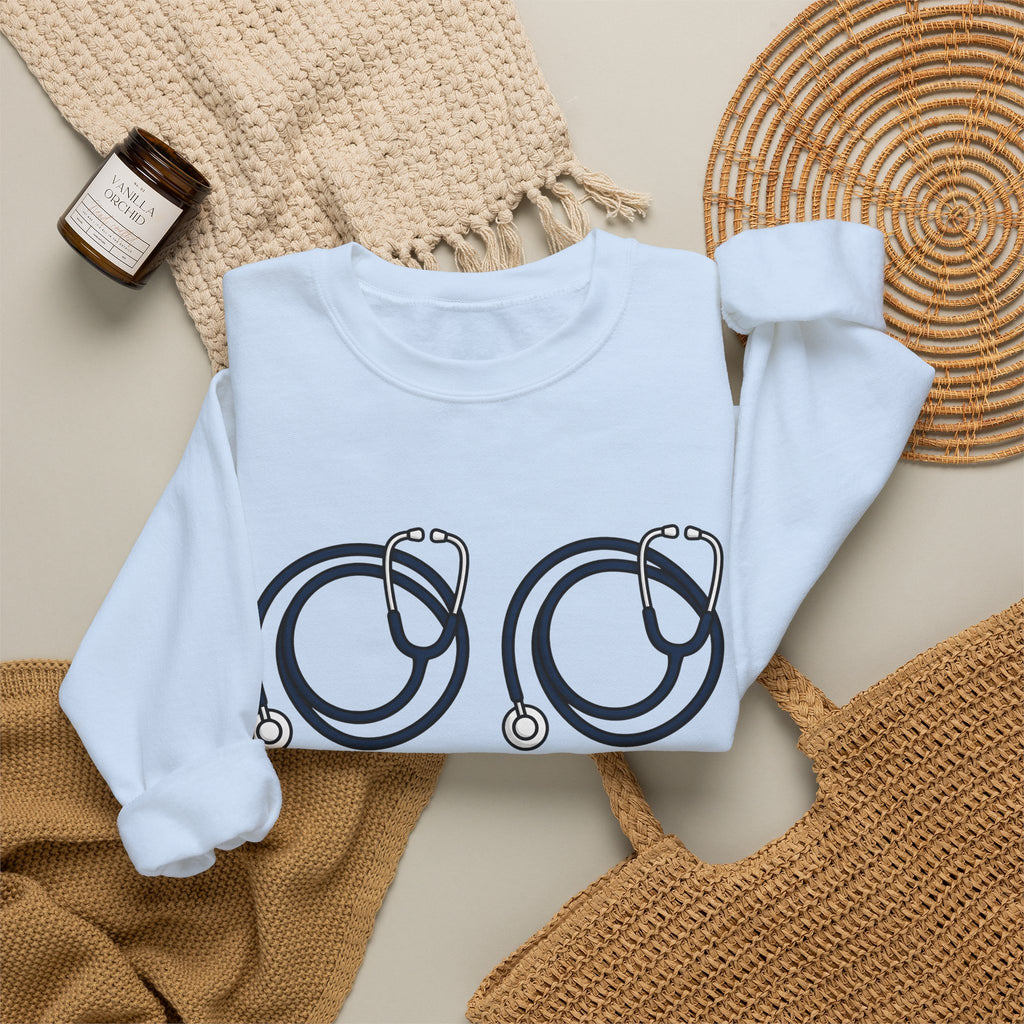 Stethoscope Print Sweatshirt Nurses Medical Gift Women Simple Sweatshirt Medical Device Sweatshirt Nurse Practitioner Enthusiast Minimalist Sweatshirt Clinical