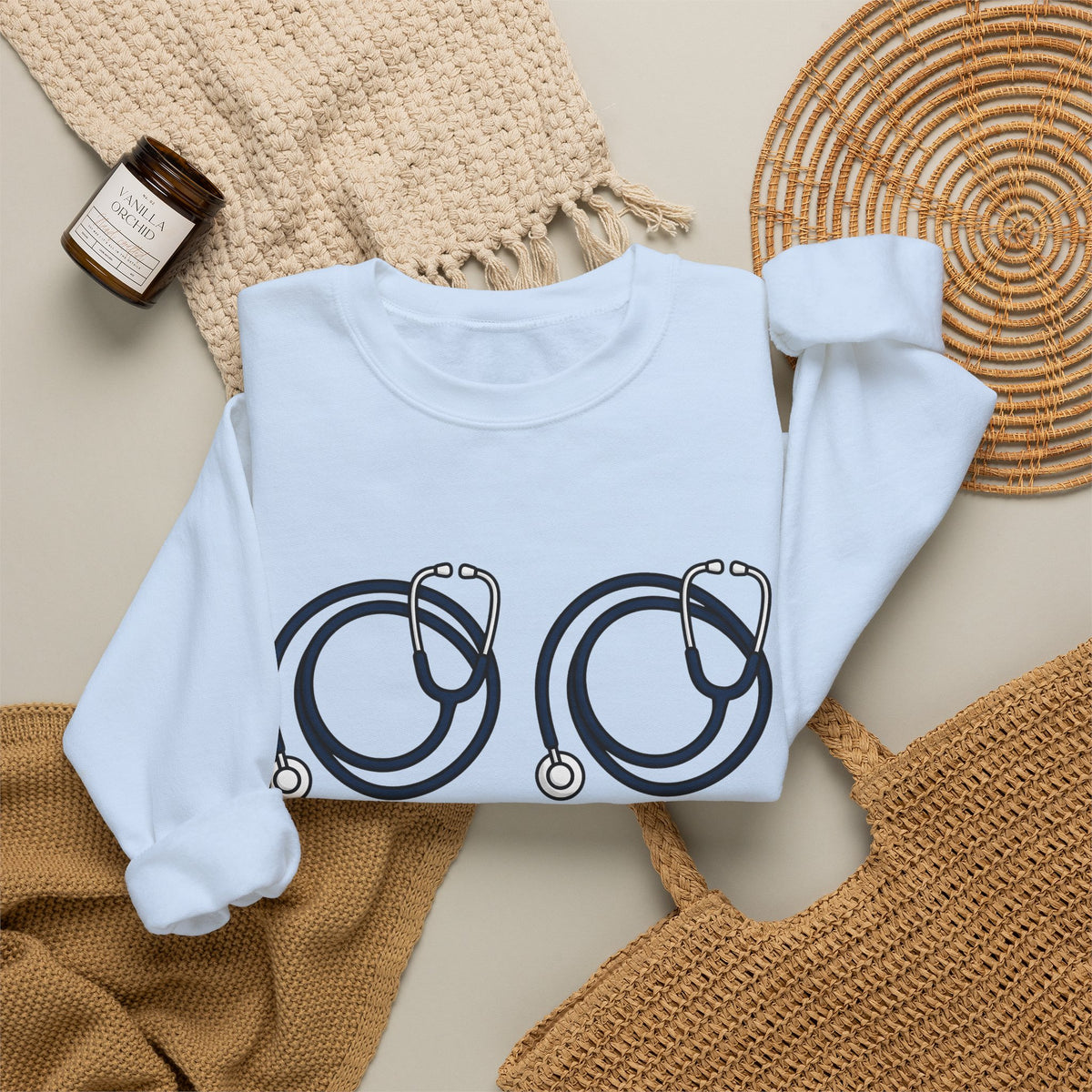 Stethoscope Print Sweatshirt Nurses Medical Gift Women Simple Sweatshirt Medical Device Sweatshirt Nurse Practitioner Enthusiast Minimalist Sweatshirt Clinical