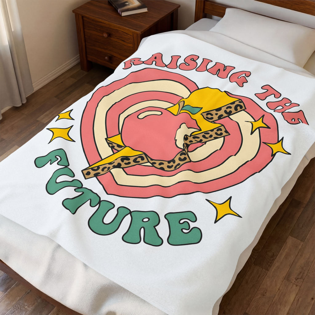 Love Apple Blanket Teachers Presents Gift Women Classic Blanket Apple Blanket Educator Enthusiast Vintage Blanket Present Graphic Present Graphic