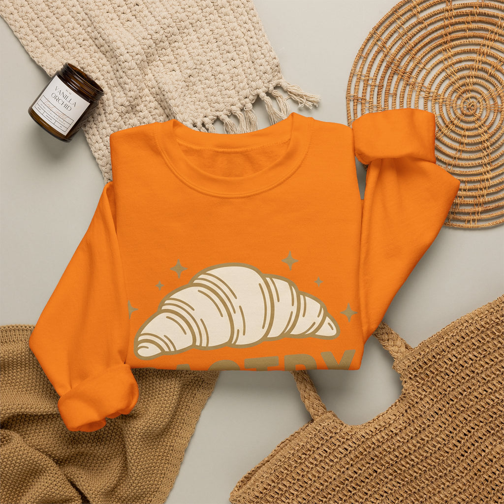 Croissant Sweatshirt Desserts Confections Gift Women Line Art Sweatshirt Pastry Sweatshirt Sweets Fan Minimalist Sweatshirt Treat Graphic Classic Glimmers