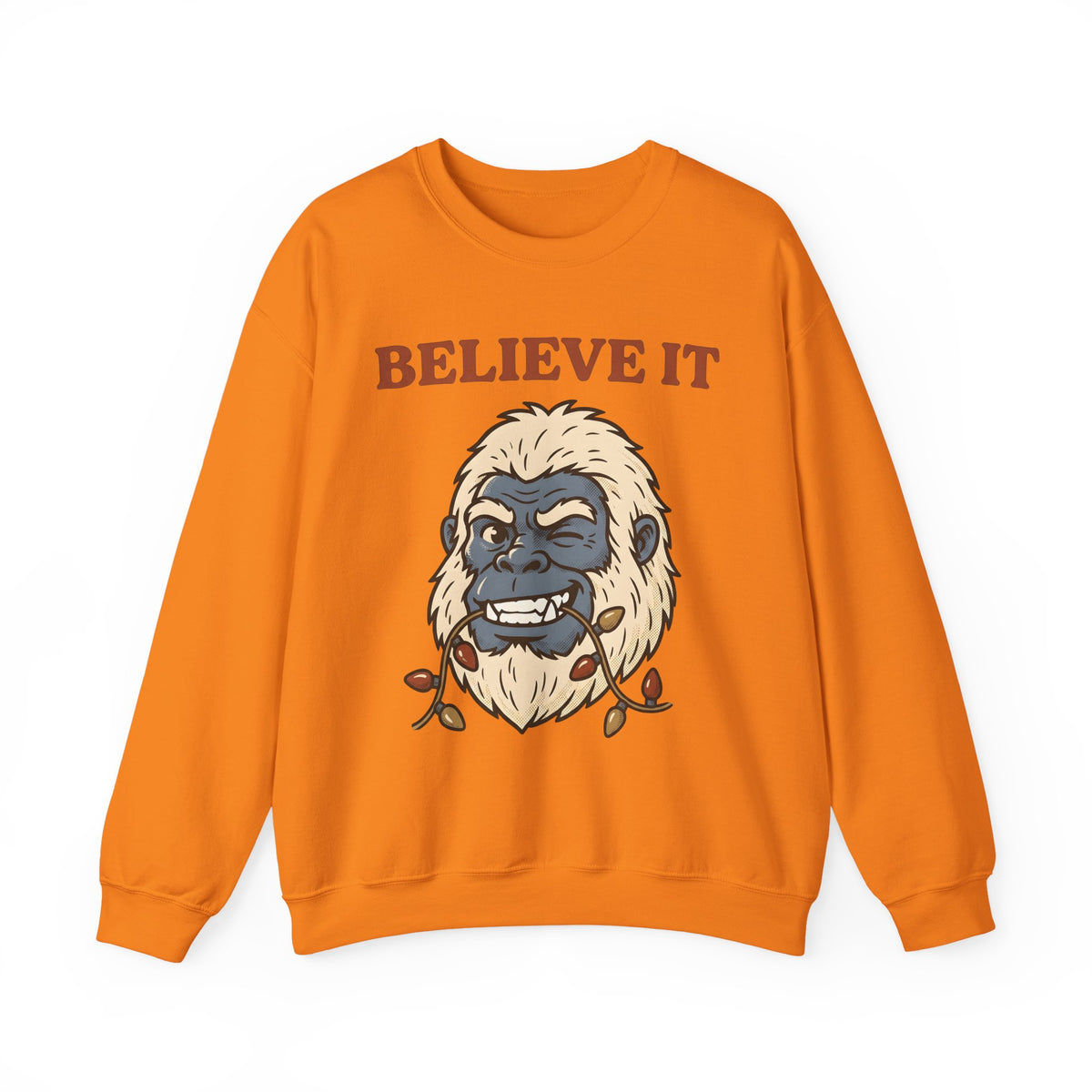 Abominable Snowman Face Sweatshirt Christmas Jokes Gift Women Comic Sweatshirt Yeti Sweatshirt Xmas Fan Cartoon Sweatshirt Pun Graphic Retro Holiday Lights