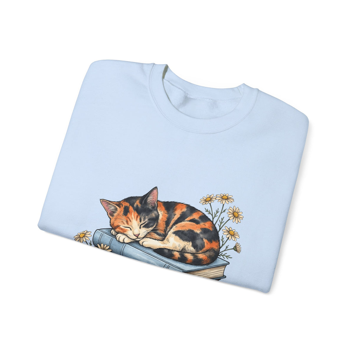 Calico Cat Sweatshirt Cat Floral Gift Women Hand Drawn Sweatshirt Kitten Sweatshirt Cat Fan Illustrated Graphic Vintage Books Sweatshirt