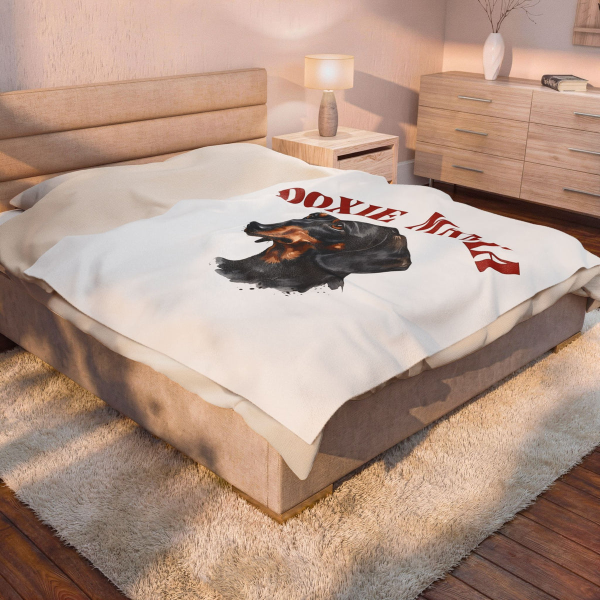 Dachshund Pet Blanket Dog Companion Gift Women Naturalistic Blanket Wiener Dog Blanket Dog Fan Doxie Design Dog Graphic Paint Wash Canine Portrait