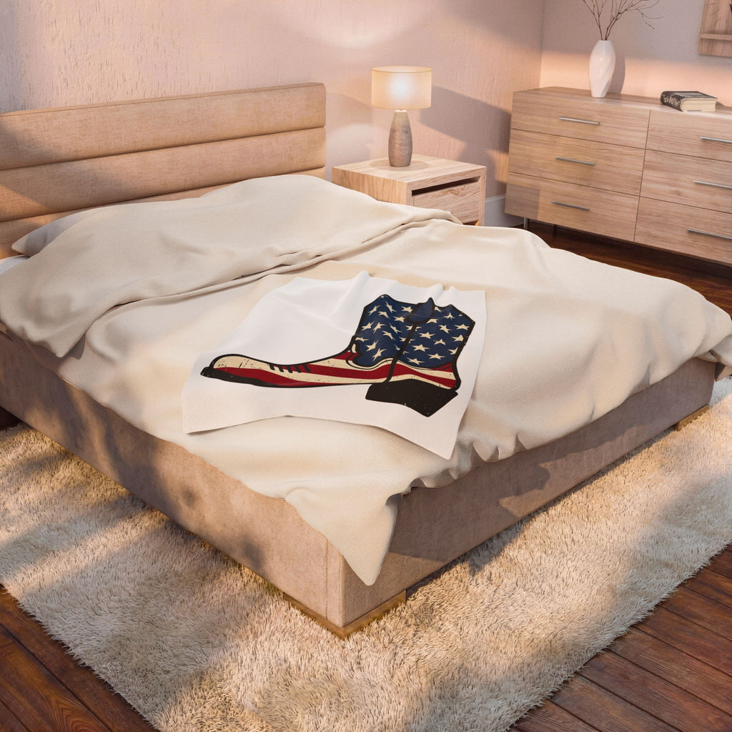 Leather Boot Blanket America Rodeo Gift Women Heritage Blanket Boot Blanket American Fan Boots Blanket Rodeo Graphic Antique Star Symbols Blanket