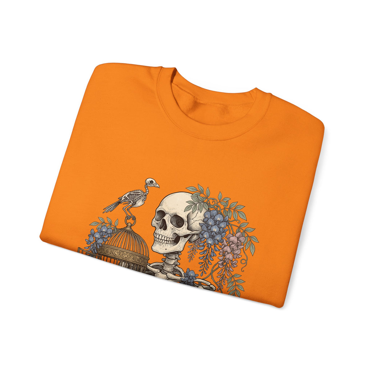 Bone Bloom Sweatshirt Halloween Dark Art Gift Women Rustic Sweatshirt Skeleton Sweatshirt Horror Fan Gothic Sweatshirt Macabre Graphic Doodle Aviary Sweatshirt