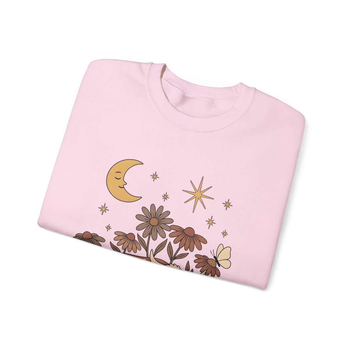 Sleeping Cow Sweatshirt Cowgirl Western Gift Women Boho Sweatshirt Cow Sweatshirt Rancher Fan Hippie Sweatshirt Rodeo Graphic Vintage Wildflowers Sweatshirt