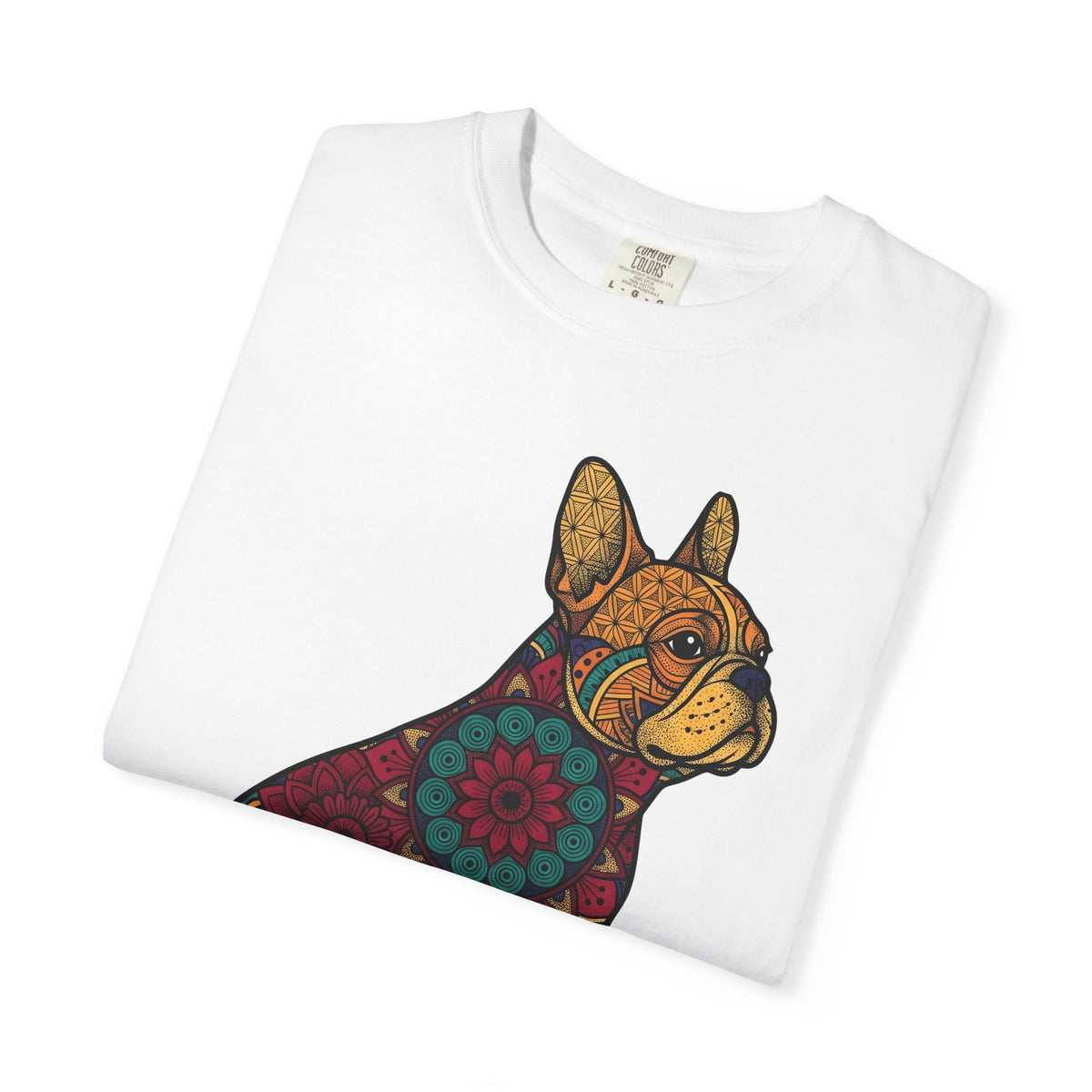 French Bulldog T-Shirt Dog Wildlife Gift Women Tribal T-Shirt Bouledogue T-Shirt Dog Fan Animal Graphic T-Shirt Rainbow Mandala T-Shirt