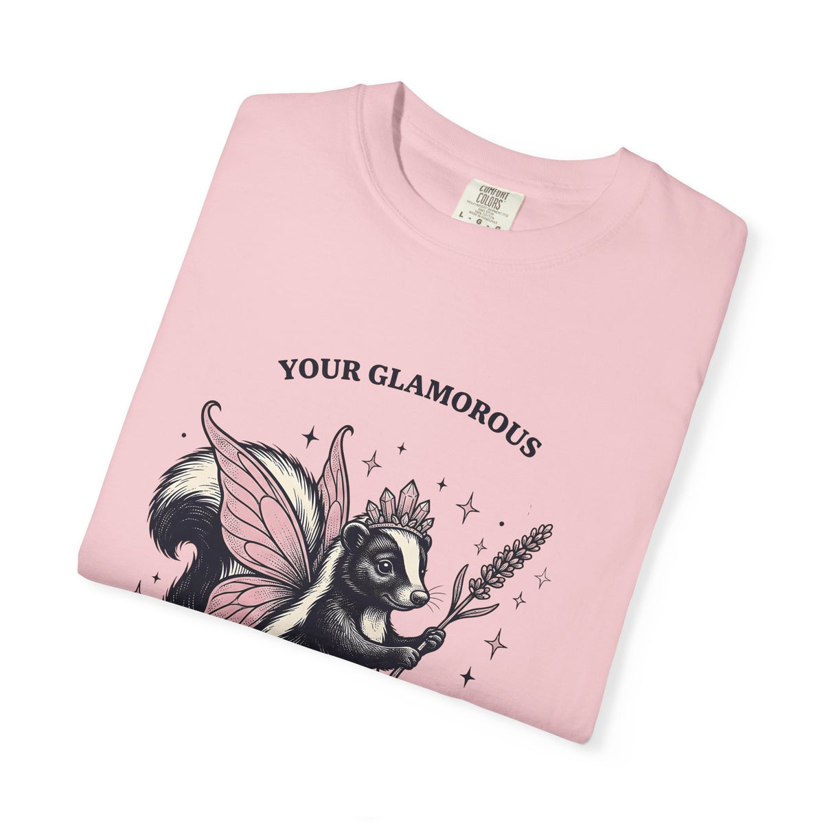 Fairy Skunk T-Shirt Cute Wildlife Gift Women Playful T-Shirt Skunk T-Shirt Adorable Fan Whimsy Graphic T-Shirt Retro Tiara T-Shirt