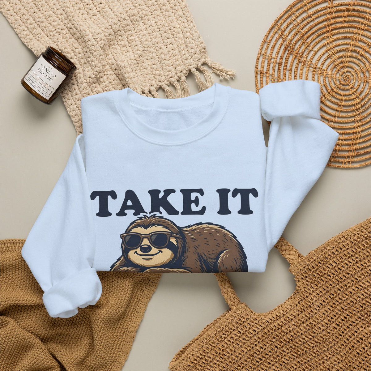 Sloth Shades Sweatshirt Funny Wildlife Gift Women Comic Sweatshirt Cool Shades Sweatshirt Humor Fan Cartoon Sweatshirt Animal Graphic Vintage Tropical Leaf