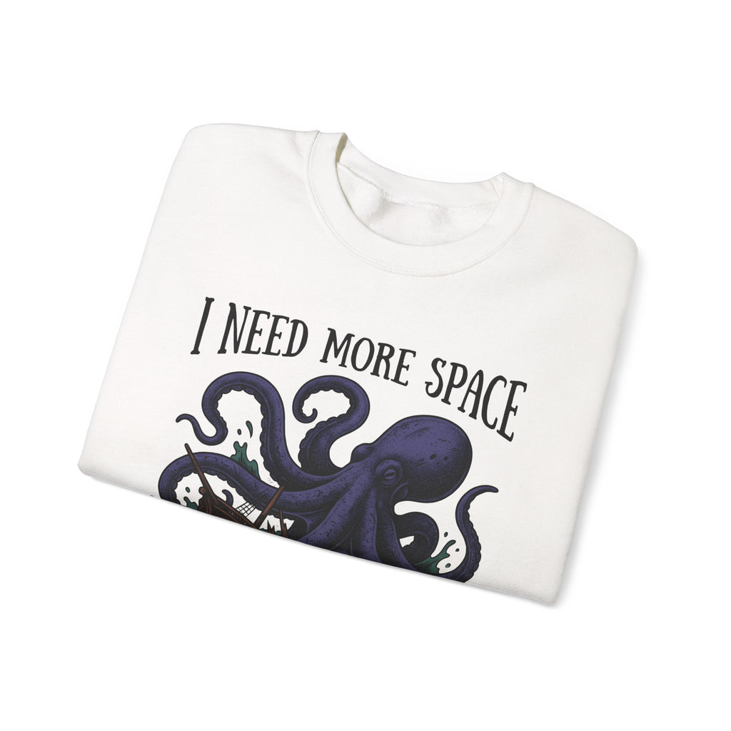 Octopus Ship Sweatshirt Funny Nautical Gift Women Vintage Sweatshirt Kraken Sweatshirt Humor Fan Retro Sweatshirt Maritime Graphic Hand Drawn Ocean Sweatshirt