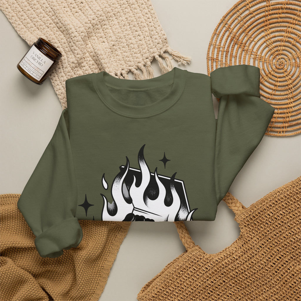 Lit Matchbox Sweatshirt Retro Amulet Gift Women Traditional Sweatshirt Matchbox Sweatshirt Retro Fan Matchstick Sweatshirt Charm Graphic Antique Twinkles