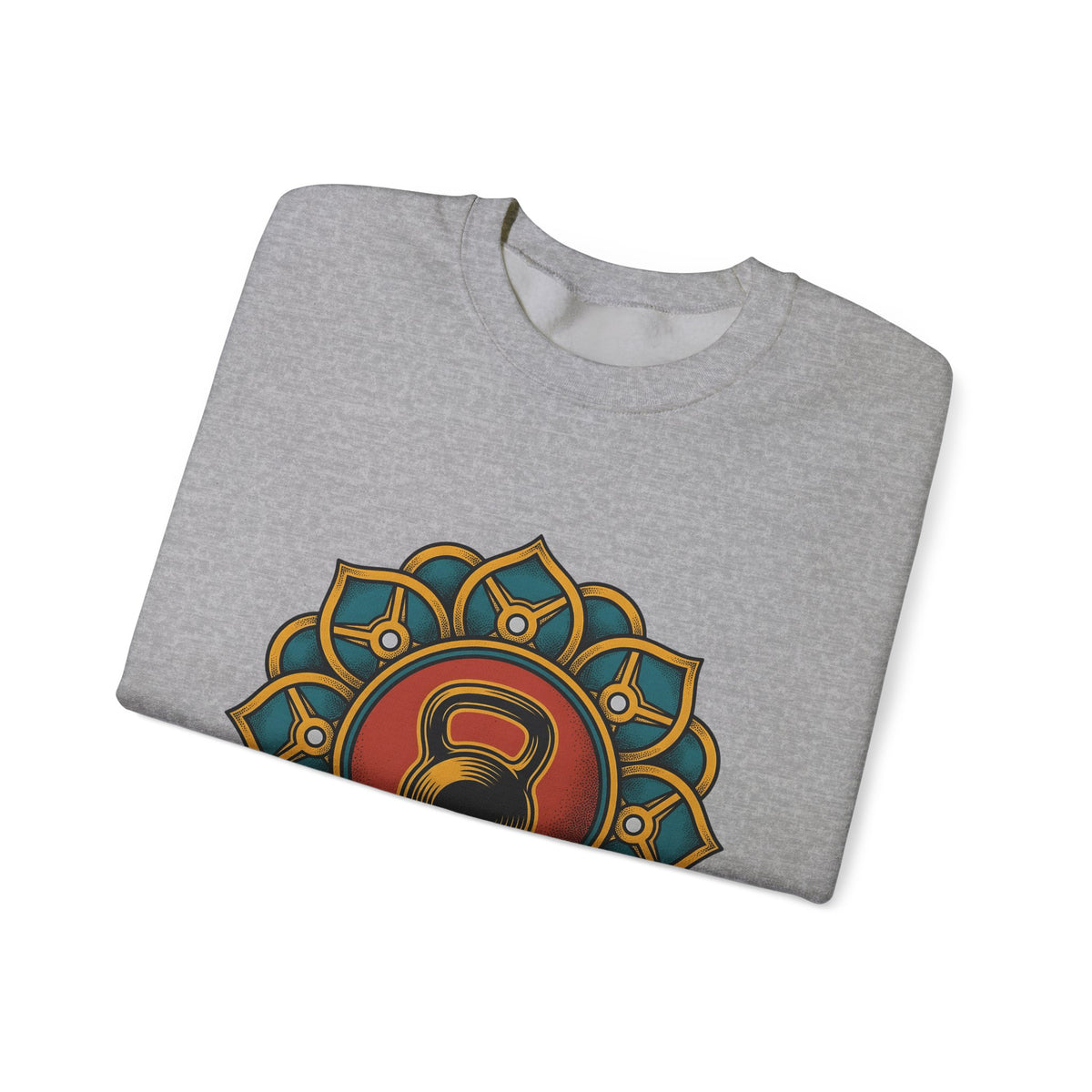 Kettlebell Mandala Sweatshirt Sports Fitness Gift Women Boho Sweatshirt Kettlebell Sweatshirt Athlete Enthusiast Hippie Sweatshirt Workout Graphic Vintage