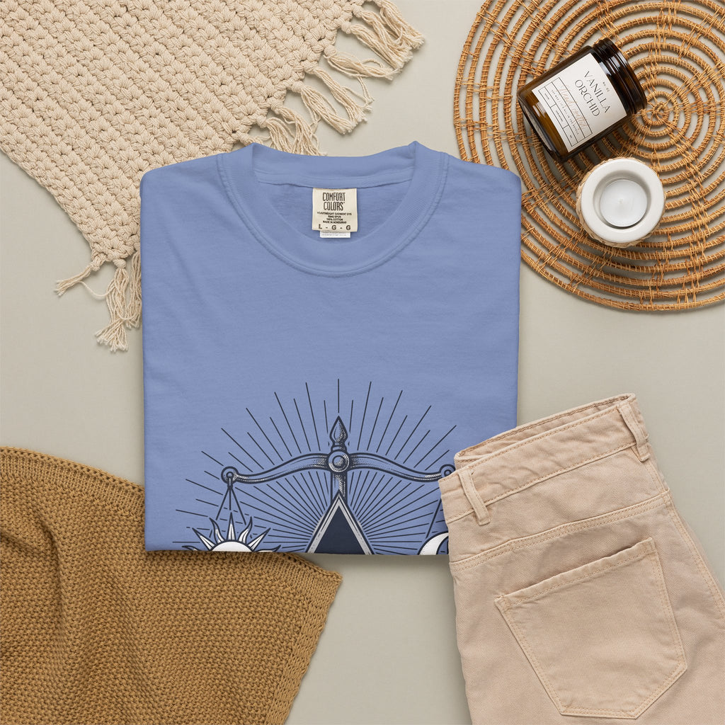 Sun Moon Symmetry T-Shirt Boho Chic Star Signs Gift Women Fantasy T-Shirt Lunar T-Shirt Bohemian Fan Mystical T-Shirt Zodiac Graphic Sketch Scale