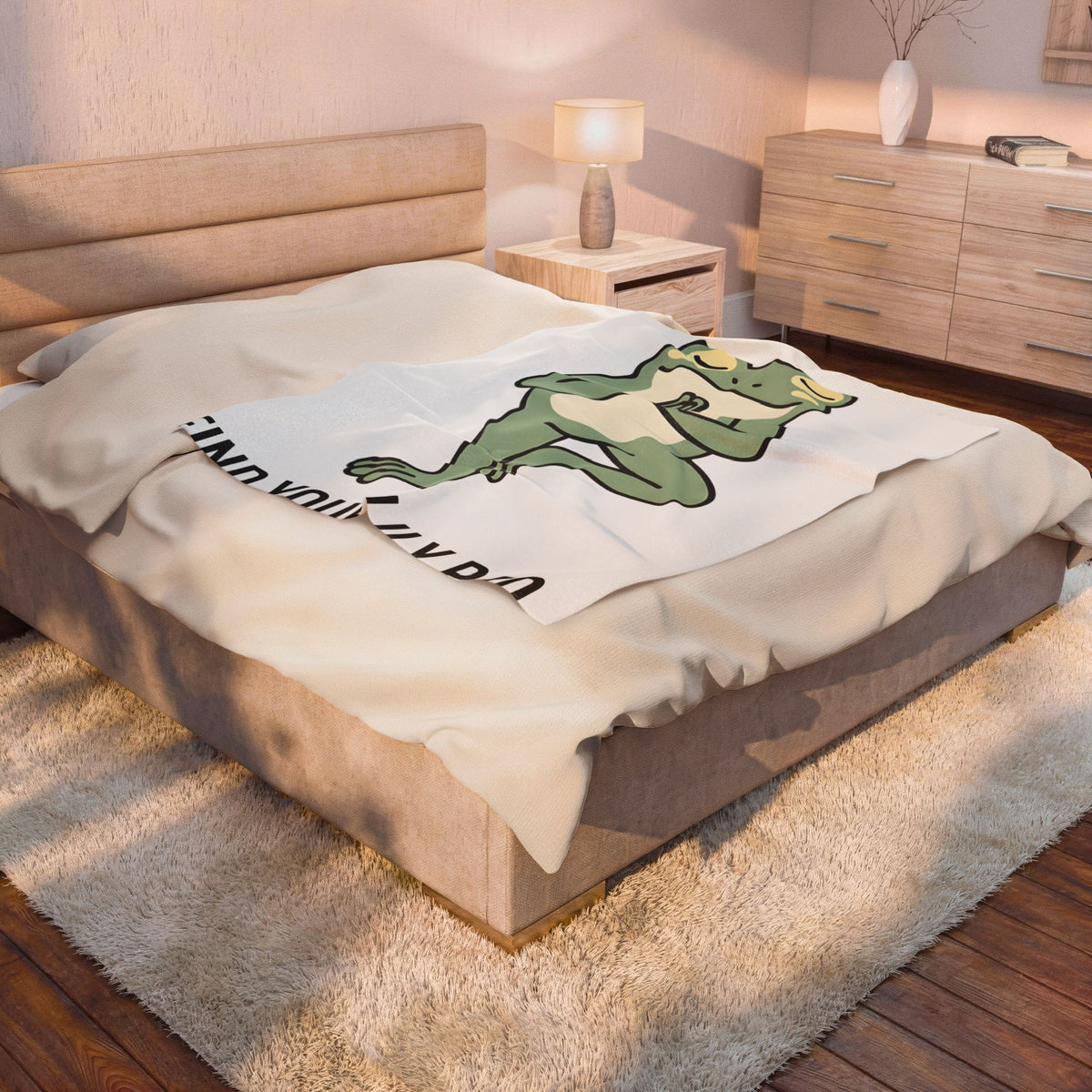 Yoga Frog Blanket Yoga Nature Gift Women Sketch Blanket Toad Blanket Yoga Enthusiast Drawing Illustration Wildlife Graphic Clean Standing Pose