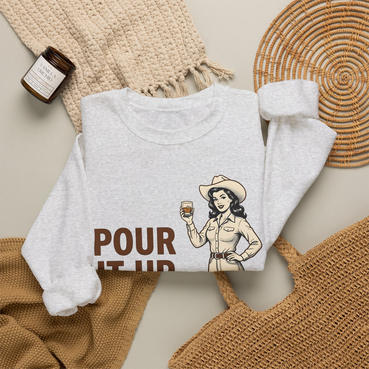 Cowgirl Cowgirl Western Gift Vintage Cowgirl Fan Distressed Western Sweatshirt