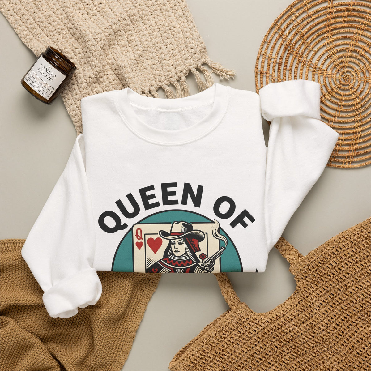 Poker Cowgirl Sweatshirt Cowgirl Rodeo Gift Women Vintage Sweatshirt Gambler Sweatshirt Cowgirl Fan Distressed Graphic Sweatshirt Retro Pistol Sweatshirt
