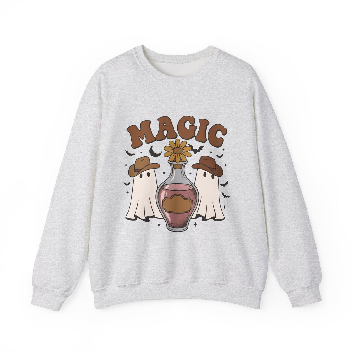 Cowboy Ghosts Sweatshirt Halloween Witchcraft Gift Women Vintage Sweatshirt Specters Sweatshirt Horror Fan Occult Graphic Sweatshirt Retro Potion Bottle Sweatshirt