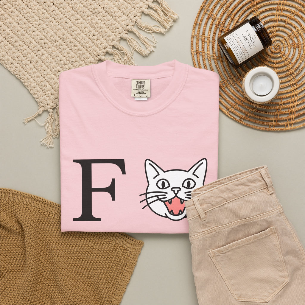 Cat Face Graphic T-Shirt Cat Humor Gift Women Minimalist T-Shirt Kitty T-Shirt Feline Fan Simple T-Shirt Funny Graphic Modern Bold Letters T-Shirt