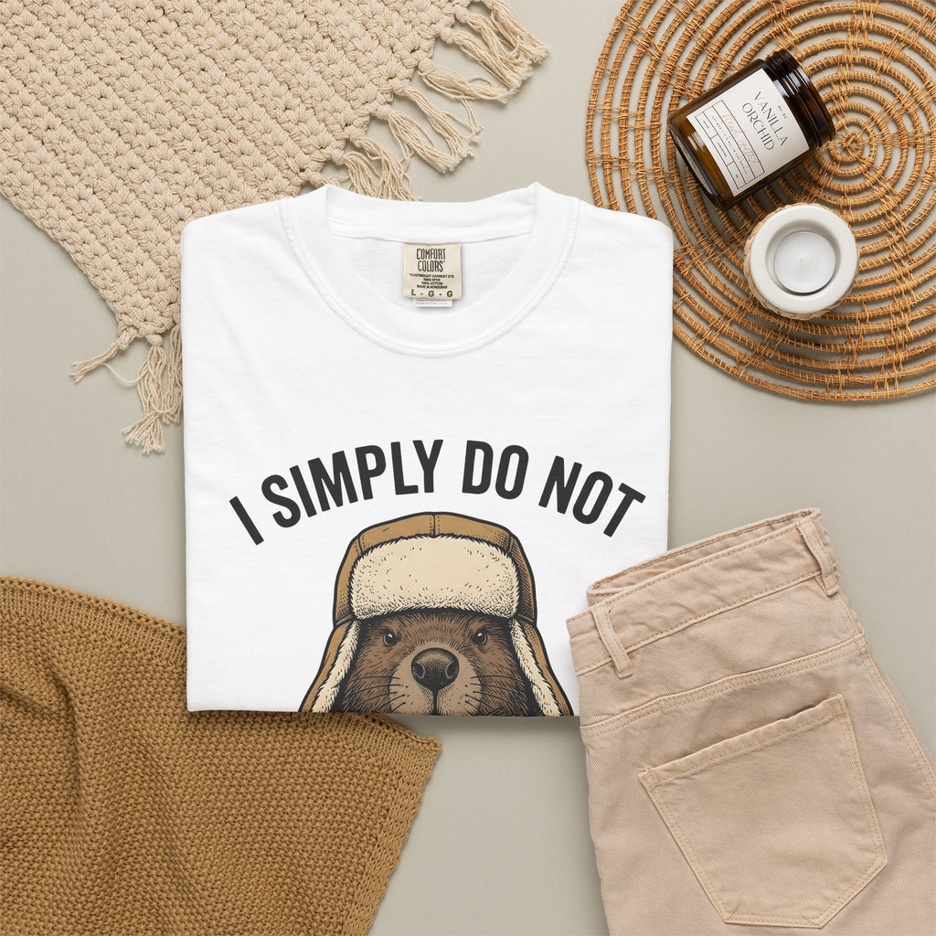 Beaver Woodsman T-Shirt Funny Wildlife Gift Women Comic T-Shirt Beaver T-Shirt Humor Fan Cartoon T-Shirt Animal Graphic Retro Checkered T-Shirt
