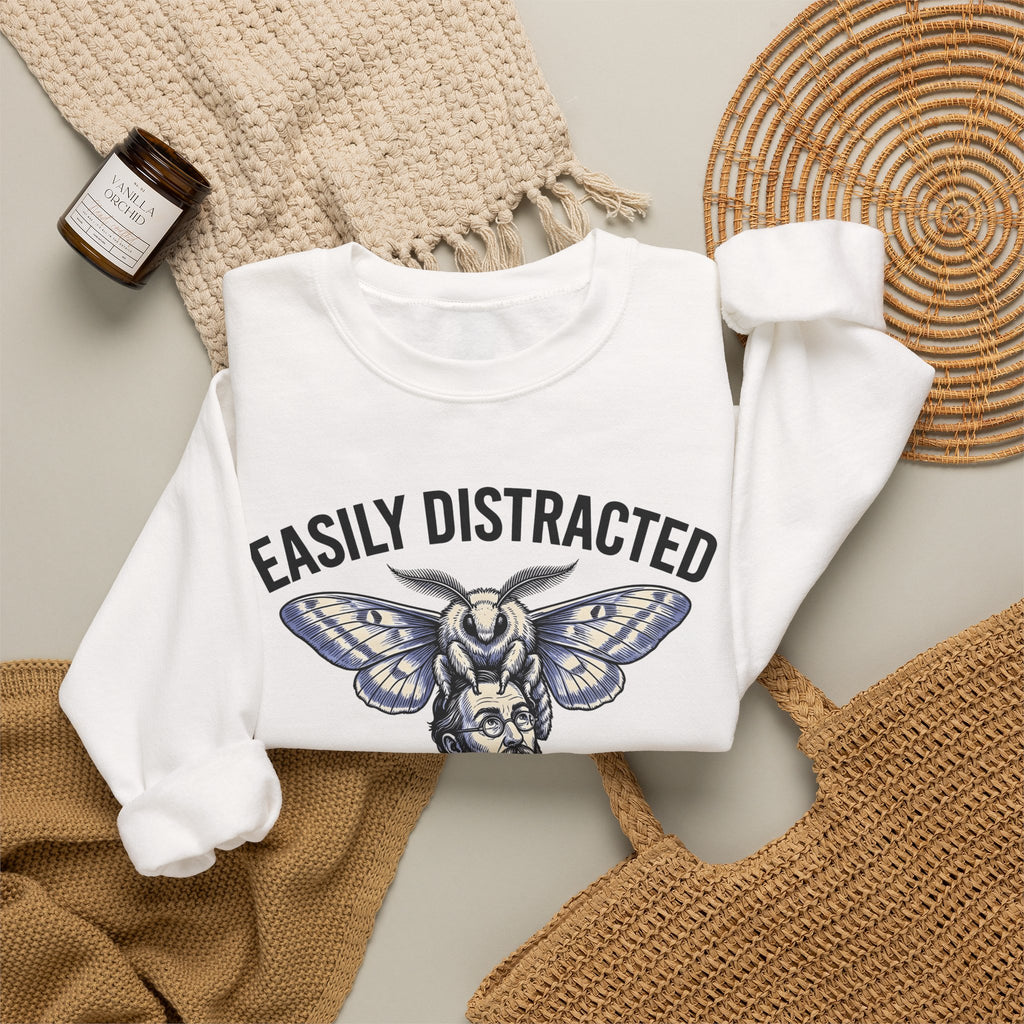 Winged Cryptid Sweatshirt Funny Life Science Gift Women Retro Sweatshirt Mothman Sweatshirt Humor Fan Vintage Sweatshirt Biology Graphic Line Art Open Novel