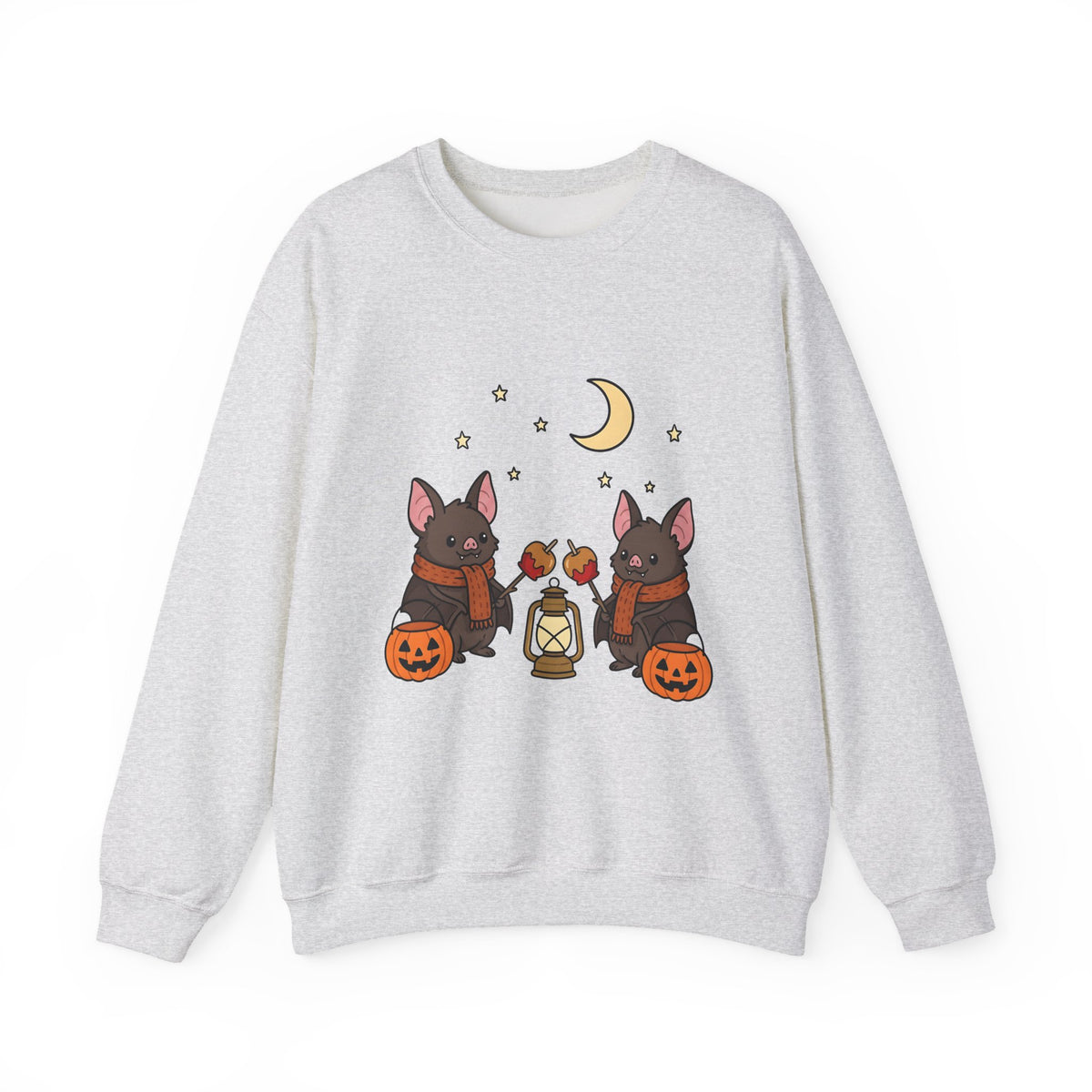Bat Drawing Sweatshirt Halloween Creatures Gift Women Charming Sweatshirt Bat Sweatshirt Spooky Fan Cartoon Sweatshirt Monster Graphic Animated Gourd Sweatshirt