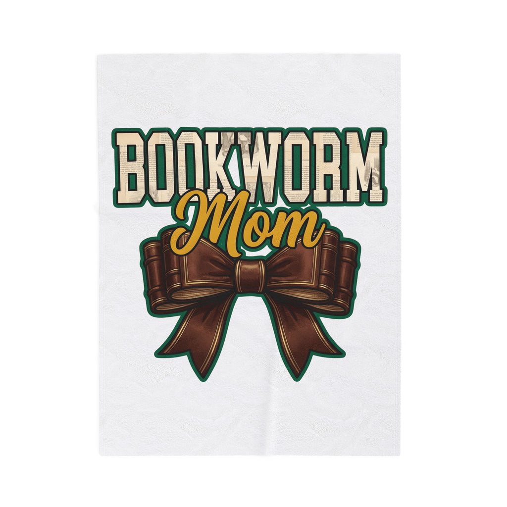 Book Bow Blanket Moms Reading Gift Women Bold Graphic Blanket Bookmark Blanket Mother Fan Graphic Design Book Illustration Retro Stacked Books