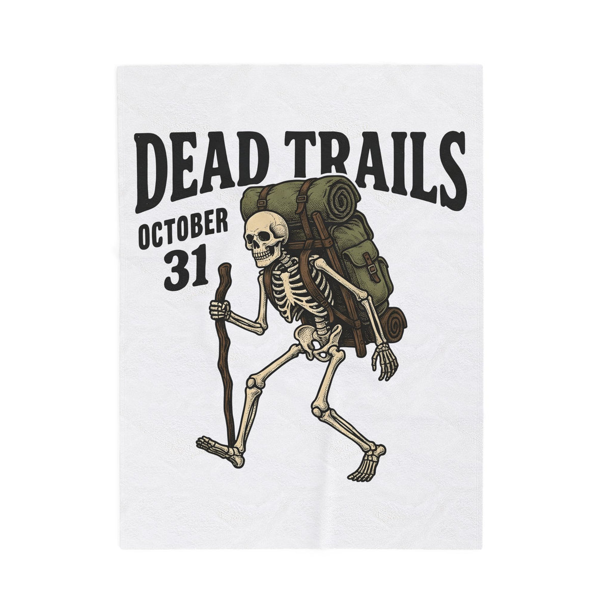Skull Backpacker Blanket Halloween Outdoors Gift Women Rustic Blanket Backpacker Blanket Horror Fan Spooky Blanket Adventure Graphic Classic