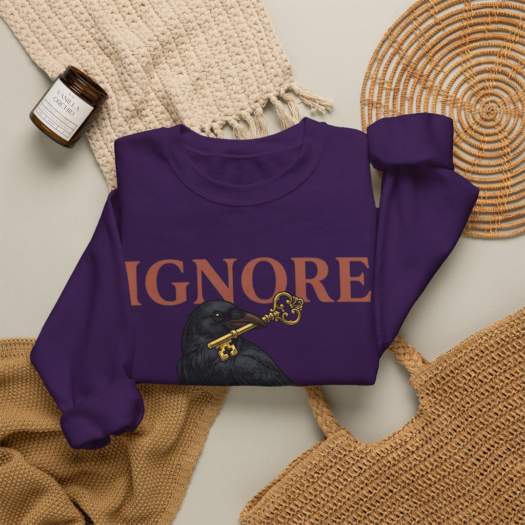 Black Bird Key Sweatshirt Funny Alternative Gift Women Rustic Sweatshirt Key Sweatshirt Humor Fan Vintage Sweatshirt Alternative Graphic Doodle Antique Key