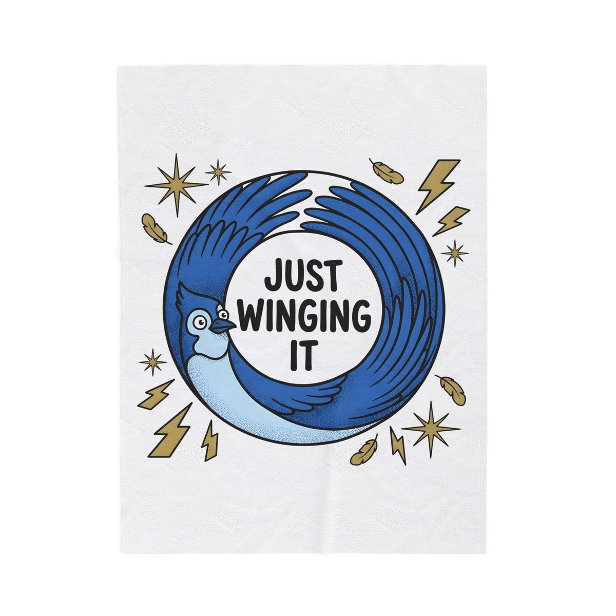 Blue Bird Drawing Blanket Funny Creatures Gift Women Hand Drawn Blanket Bird Blanket Comedy Fan Cartoon Blanket Animal Graphic Classic Electric