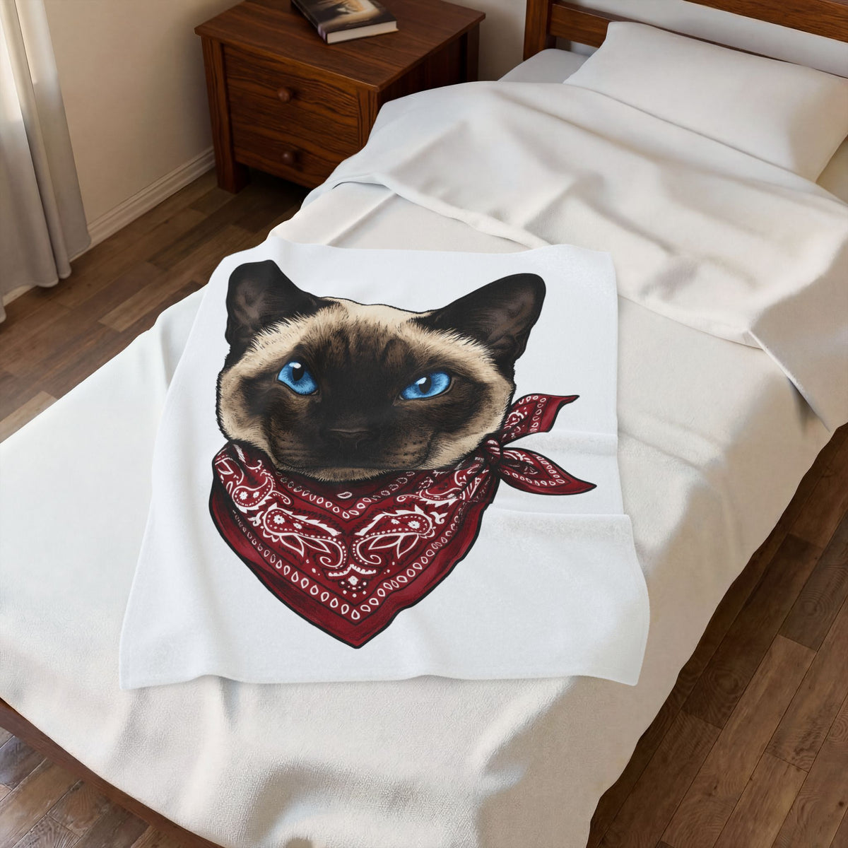 Siamese Cat Blanket Cat Pet Gift Women Realistic Blanket Siamese Blanket Cat Fan Feline Blanket Pet Graphic Vintage Bandana Blanket