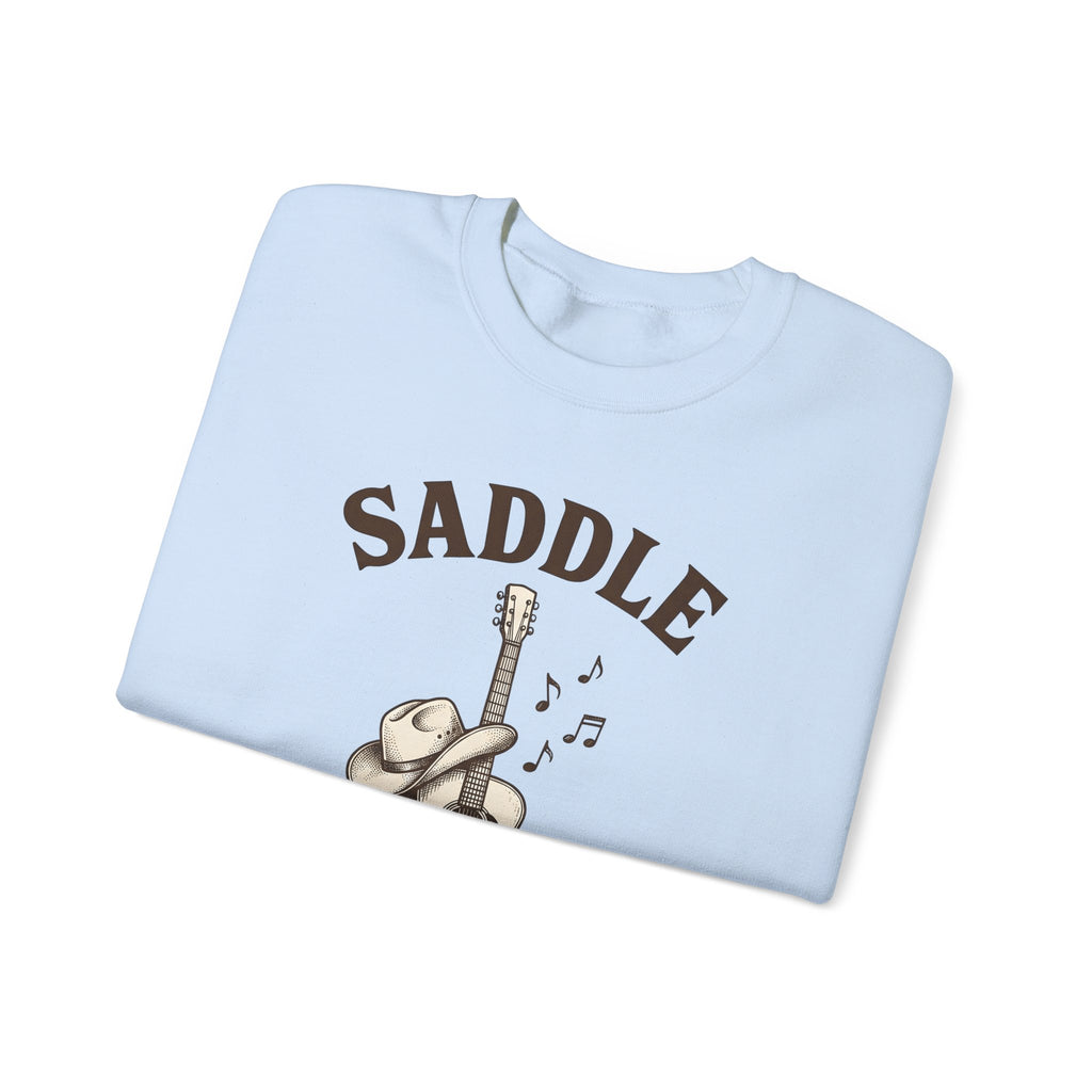 Cowboy Hat Guitar Sweatshirt Cowgirl Ranch Gift Women Retro Sweatshirt Guitar Sweatshirt Cowgirl Fan Vintage Sweatshirt Farm Graphic Doodle Music Symbols