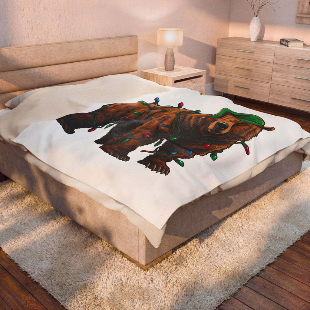 Christmas Bear Blanket Animals Winter Gift Women Cartoon Blanket Teddy Bear Blanket Wildlife Fan Furry Animal Graphic Winter Design Teddy