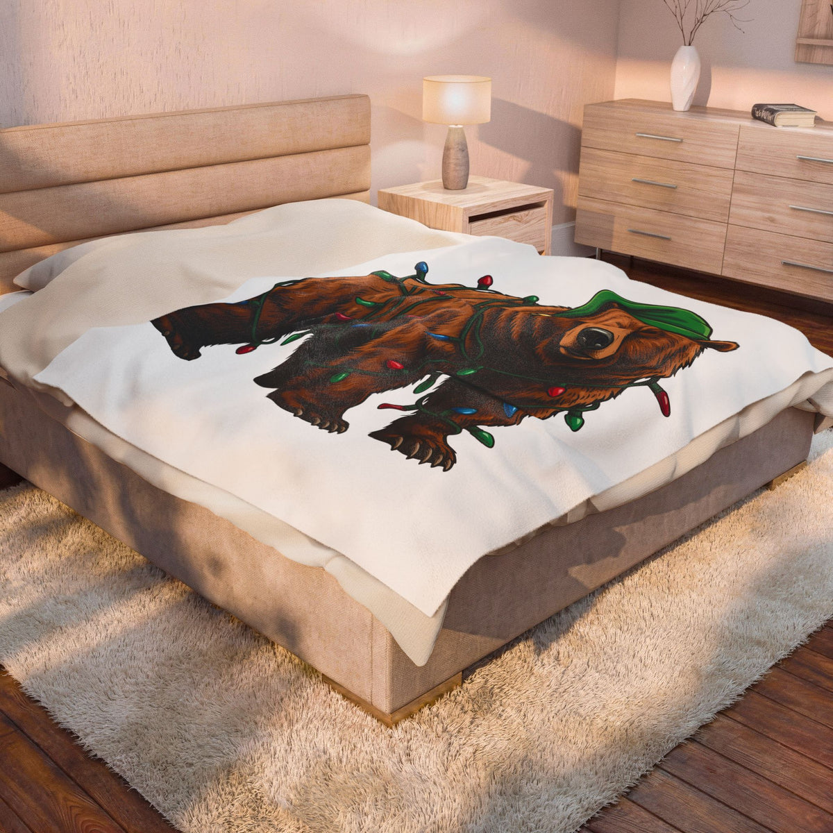 Christmas Bear Blanket Animals Winter Gift Women Cartoon Blanket Teddy Bear Blanket Wildlife Fan Furry Animal Graphic Winter Design Teddy