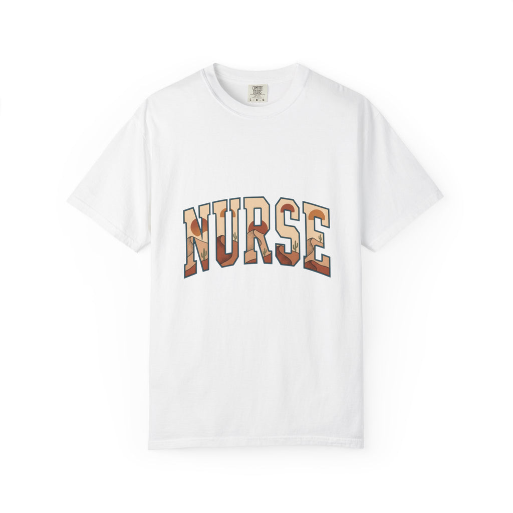 Desert Landscape Text T-Shirt Nurse Western Gift Women Boho T-Shirt Desert Text T-Shirt Rn Fan Hippie T-Shirt Cowboy Graphic Retro Cactus T-Shirt
