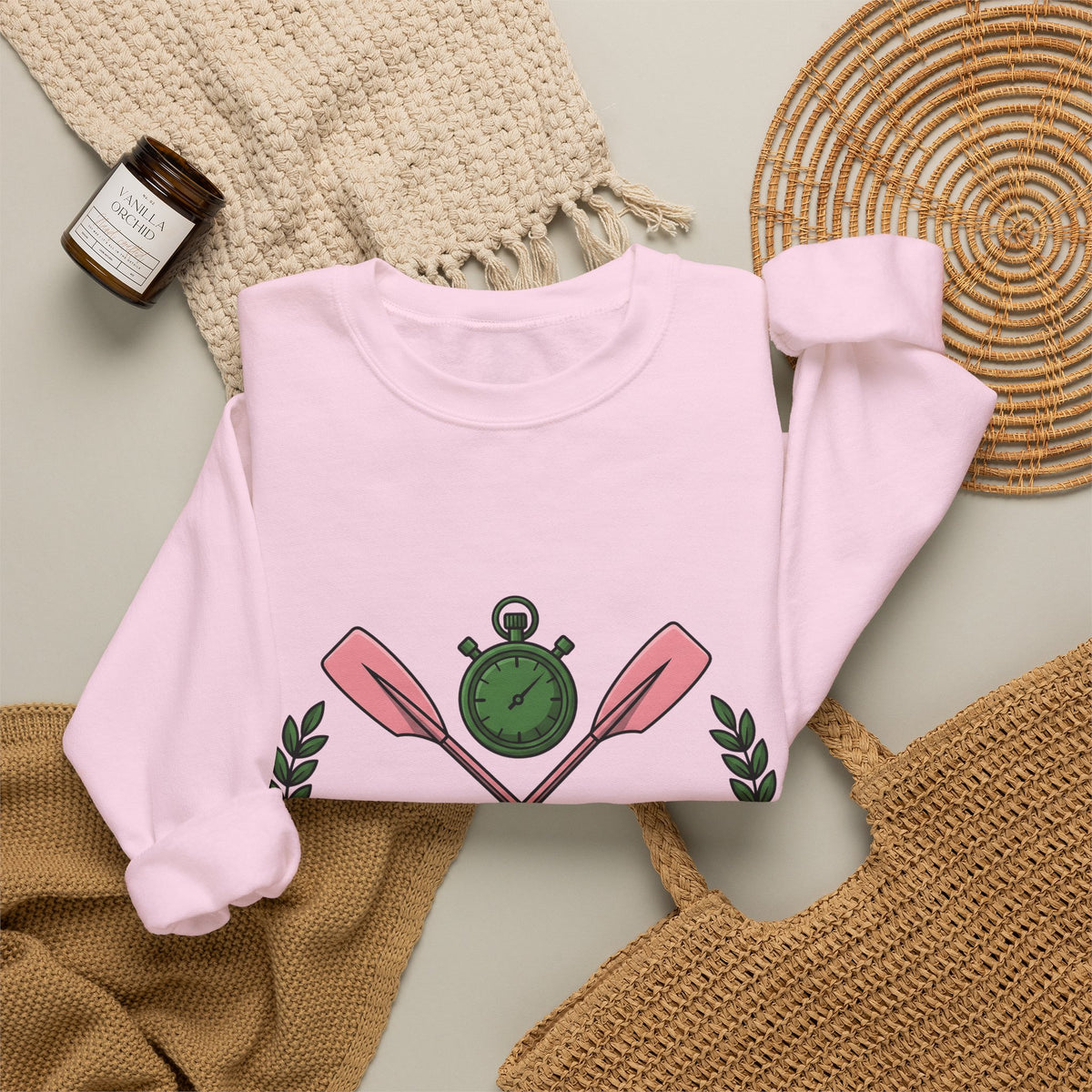 Rowing Oars Rowing Team Gift Classic Oars Rower Enthusiast Retro Crew Vintage Stopwatch Sweatshirt