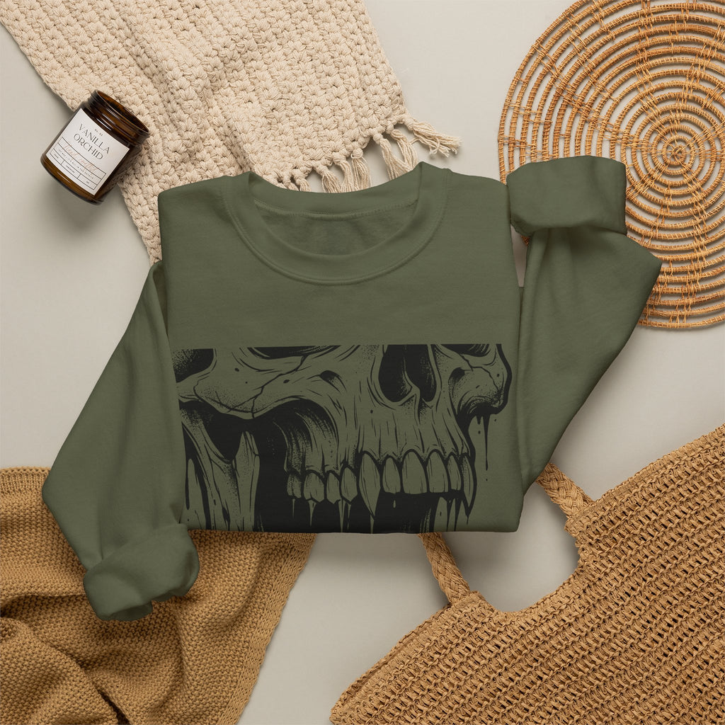 Skull Art Sweatshirt Gothic Fright Gift Women Macabre Sweatshirt Skull T-Sh